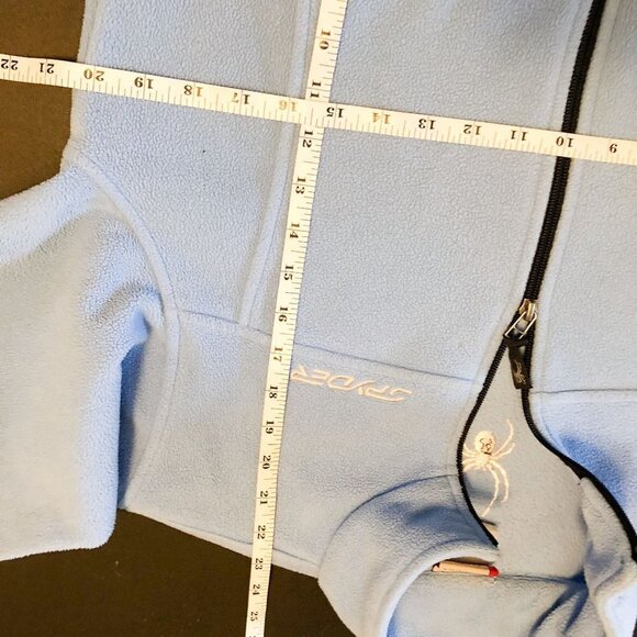 Spyder Full Zip Logo Fleece Blue Sweater Jacket Ladies 8 Womens Athletic Outdoor - Picture 8 of 8
